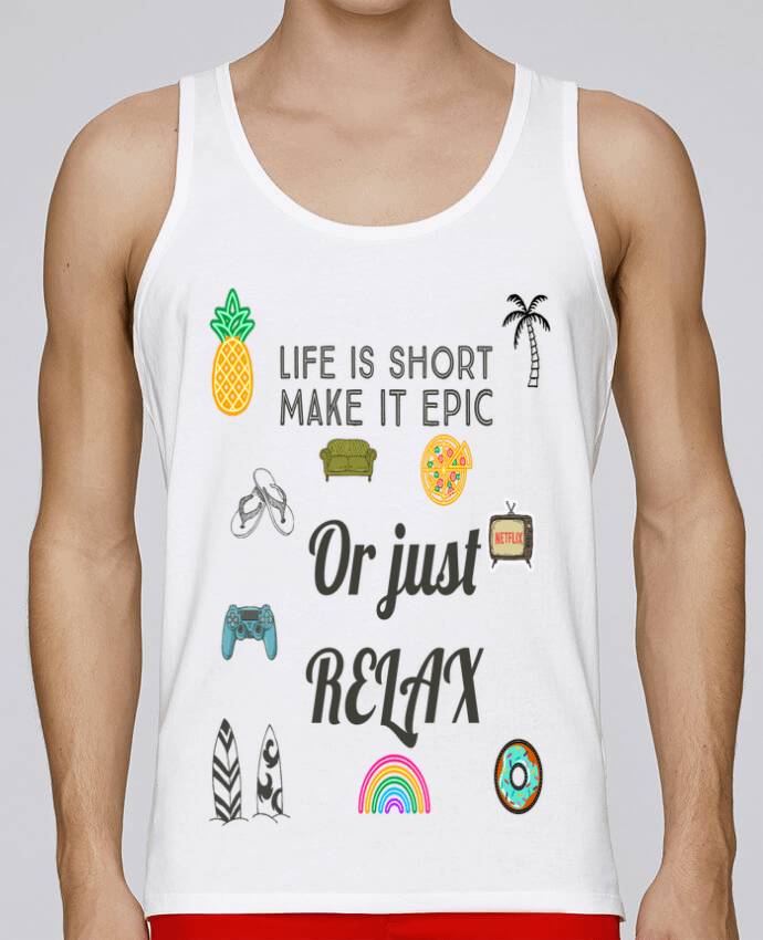 Débardeur homme Life is Short par Eslava 100% coton bio