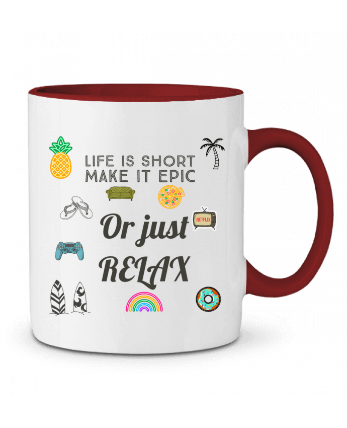 Mug bicolore Life is Short Eslava