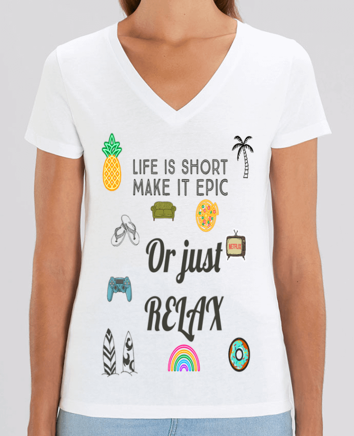 Tee-shirt femme Life is Short Par  Eslava