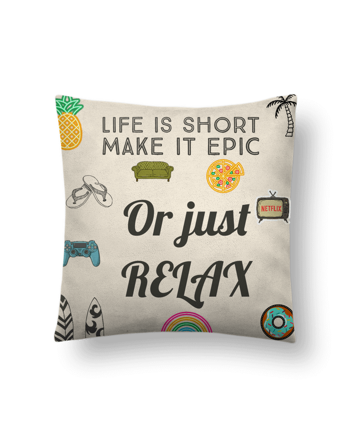 Coussin suédine Life is Short par Eslava