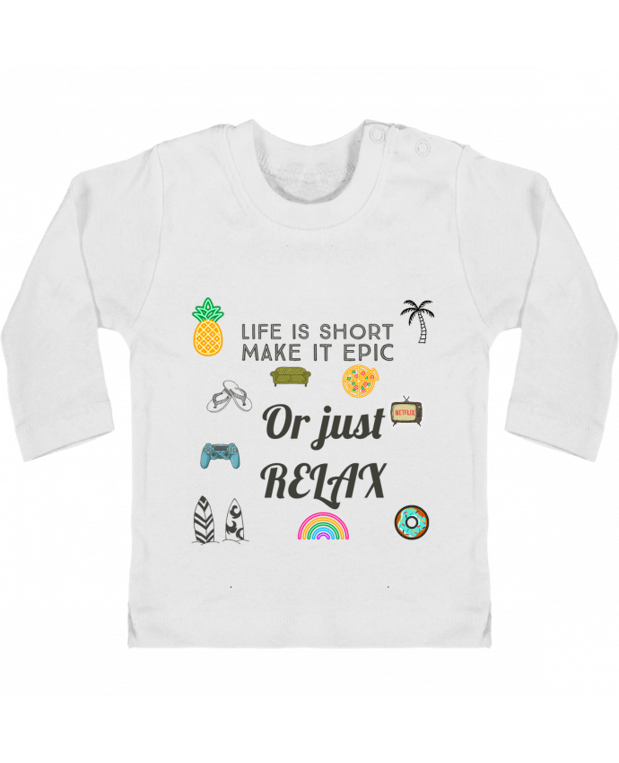 T-shirt bébé Life is Short manches longues du designer Eslava