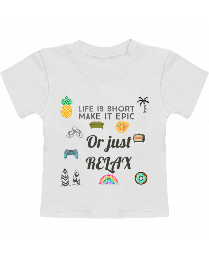 T-shirt bébé Life is Short manches courtes du designer Eslava