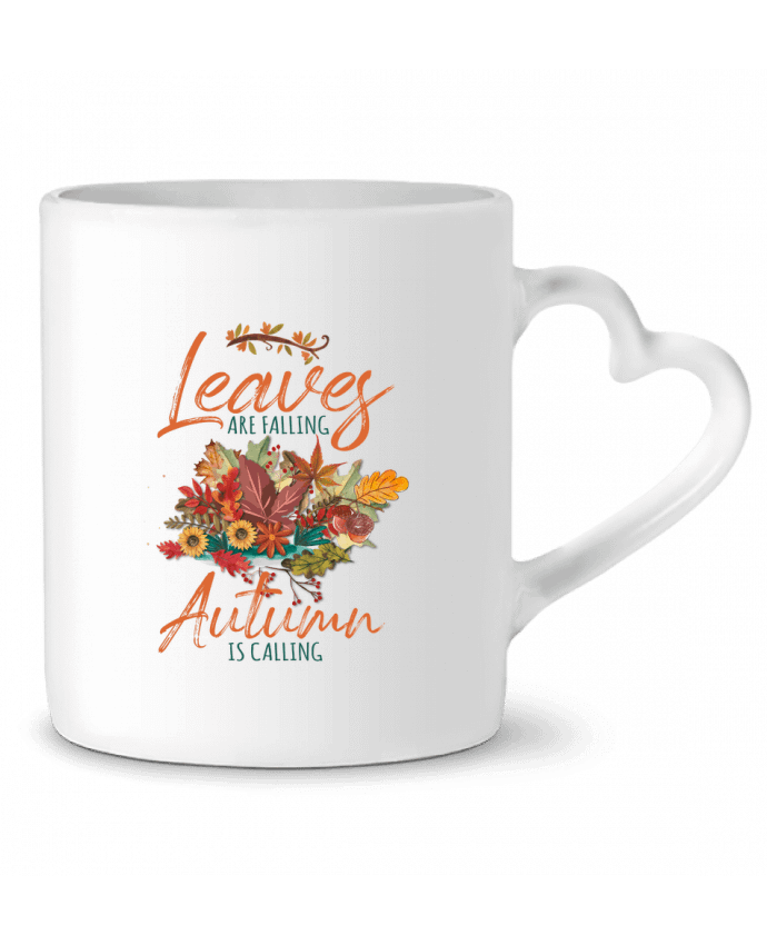 Mug coeur Autumn Leaves par KIMA KELEBEK