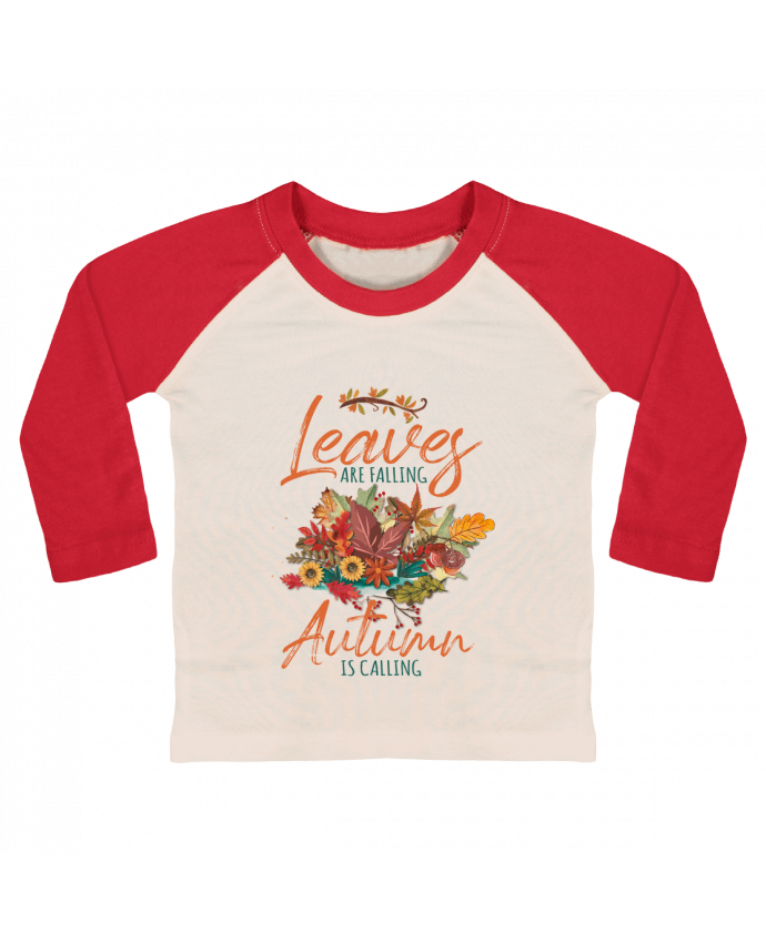 Tee-shirt Bébé Baseball ML Autumn Leaves par KIMA KELEBEK