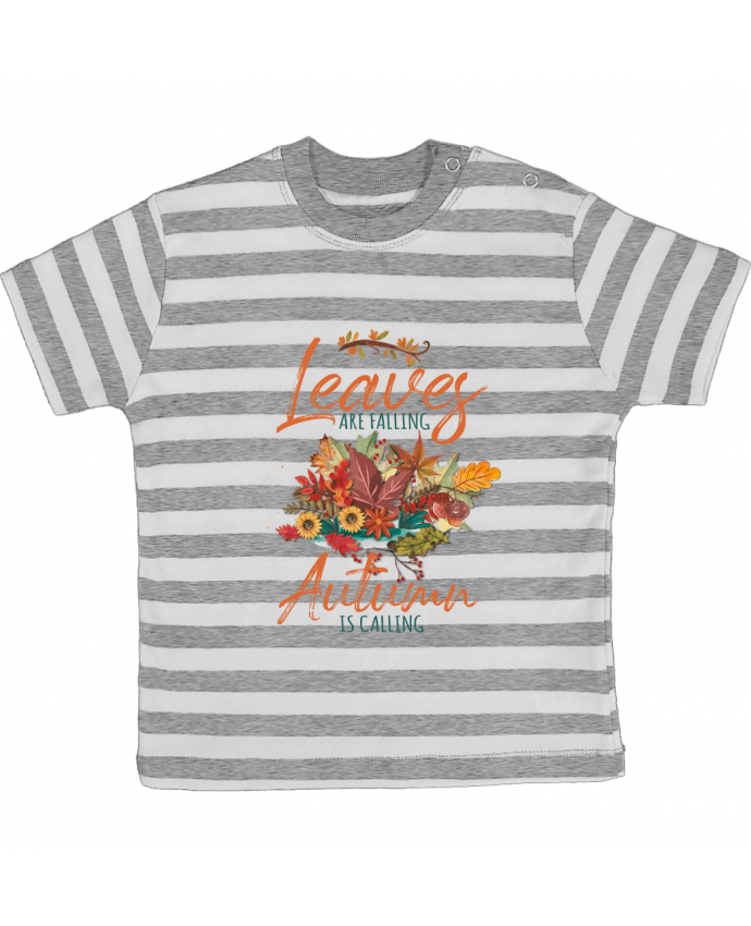 Tee-shirt bébé à rayures Autumn Leaves par KIMA KELEBEK