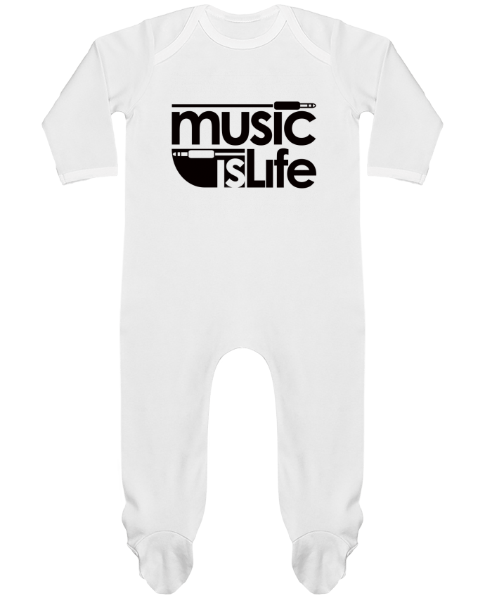 Baby Sleeper long sleeves Contrast Music is Life by Freeyourshirt.com