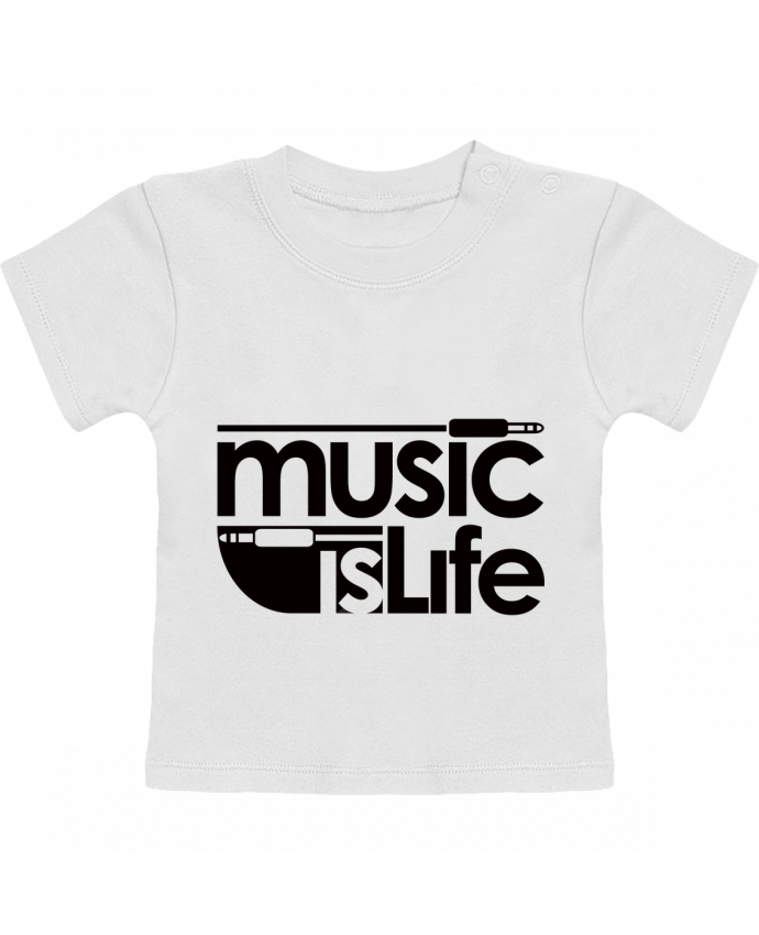 T-shirt bébé Music is Life manches courtes du designer Freeyourshirt.com