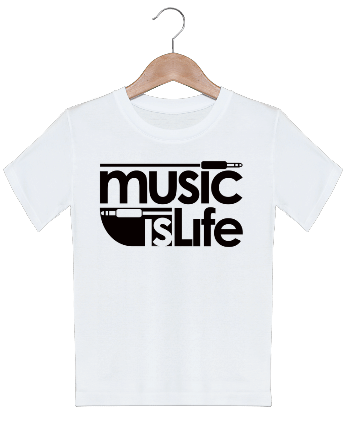T-shirt garçon motif Music is Life Freeyourshirt.com