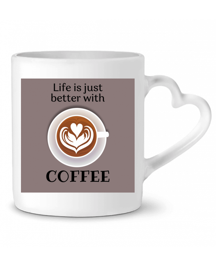 Mug coeur Life IS juste better with coffee par Tomreiden