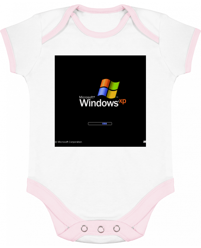 Body bébé manches contrastées Windows Xp par Tm0nsh1rt