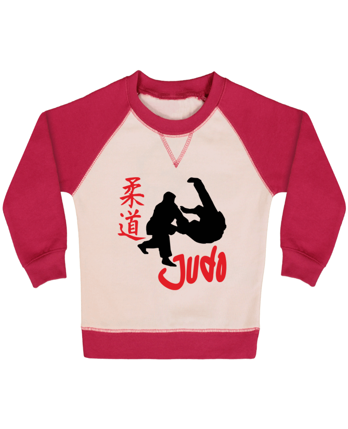 Sweat bébé manches contrastée Judo Judoka par Freeyourshirt.com