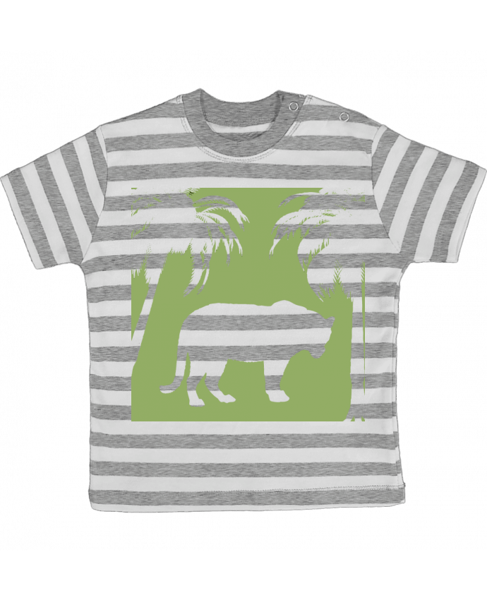 Tee-shirt bébé à rayures Jungle verte par Les Caprices de Filles