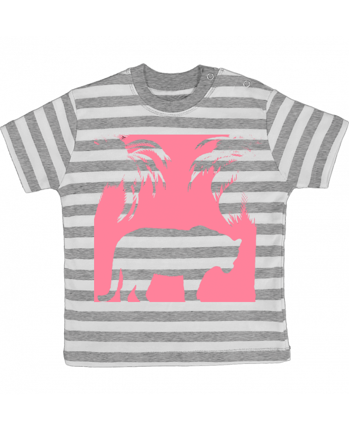 Tee-shirt bébé à rayures Jungle rose par Les Caprices de Filles