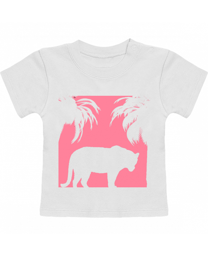 T-shirt bébé Jungle rose manches courtes du designer Les Caprices de Filles