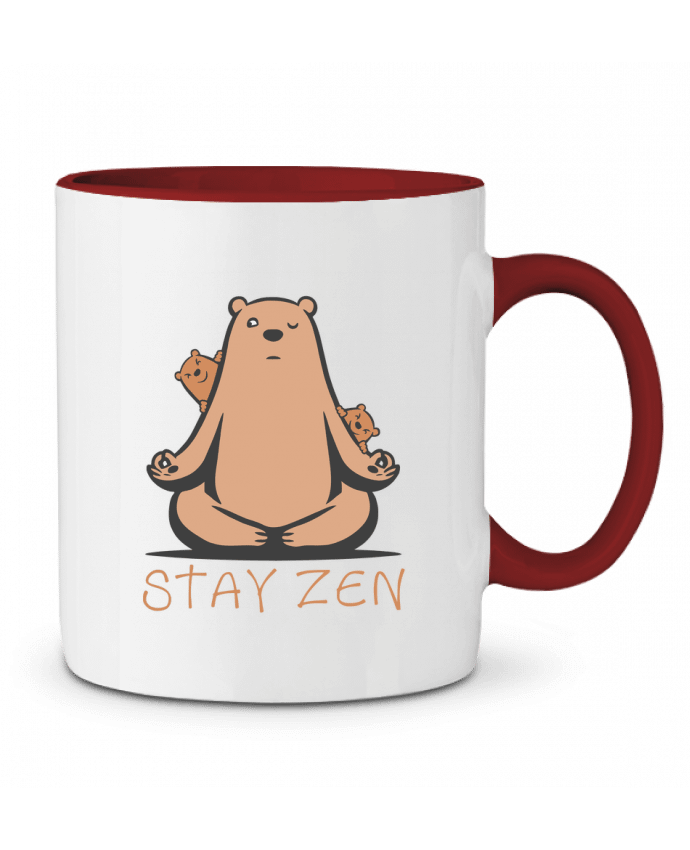 Mug bicolore ours yoga zen Bertrand CutOriginalArt