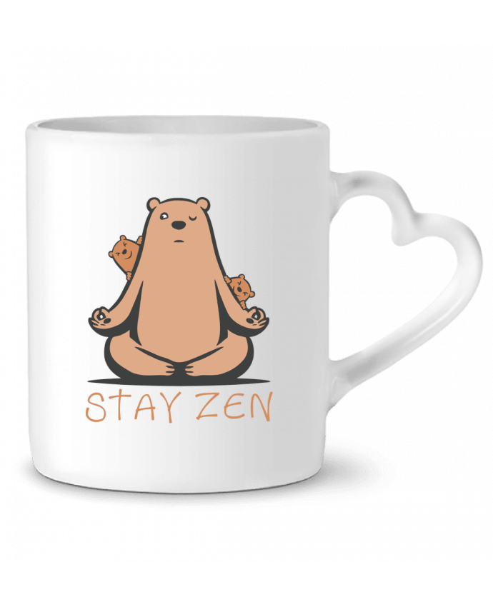 Mug coeur ours yoga zen par Bertrand CutOriginalArt