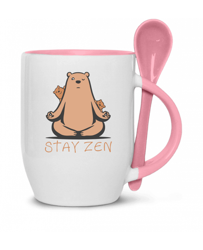  Tasse cuillère ours yoga zen par Bertrand CutOriginalArt