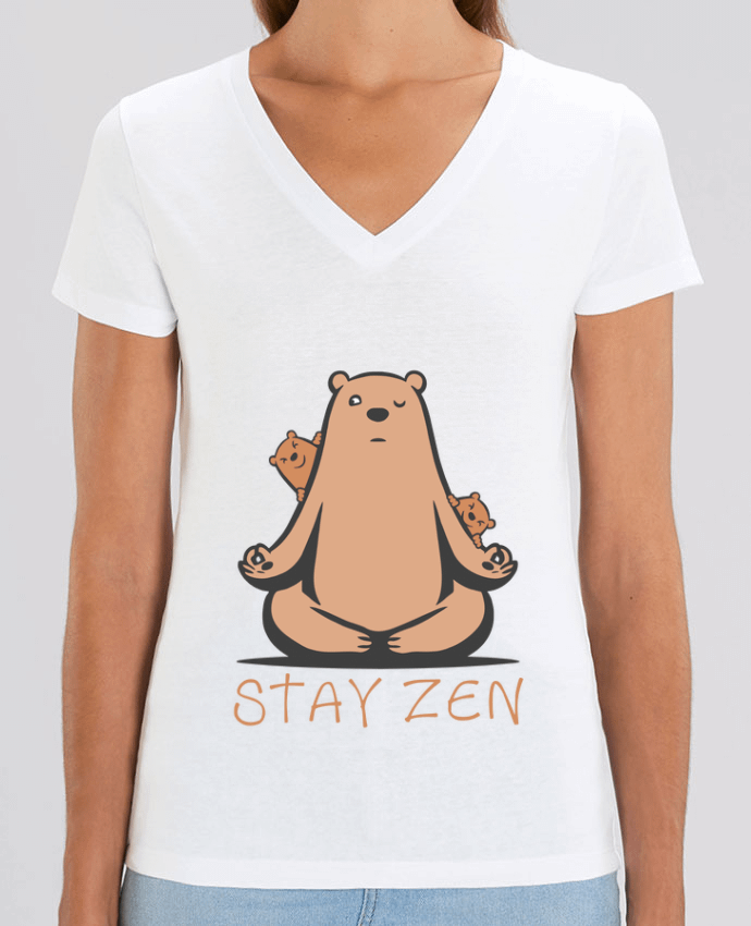 Tee-shirt femme ours yoga zen Par  Bertrand CutOriginalArt