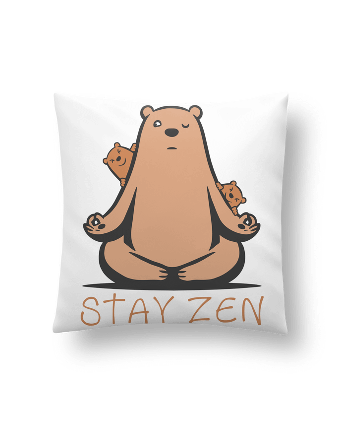 Coussin ours yoga zen par Bertrand CutOriginalArt