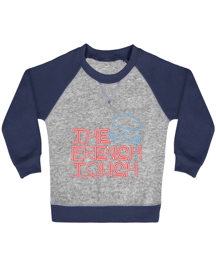 Sweat bébé manches contrastée The French Touch par Freeyourshirt.com