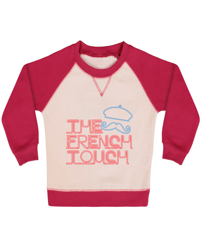 Sweatshirt Baby crew-neck sleeves contrast raglan The French Touch by Freeyourshirt.com