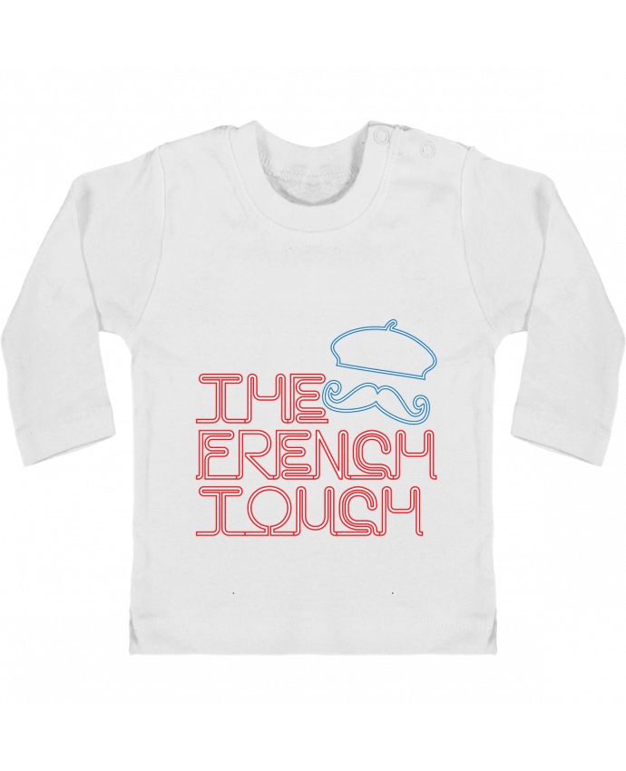 Camiseta Bebé Manga Larga con Botones  The French Touch manches longues du designer Freeyourshirt.com