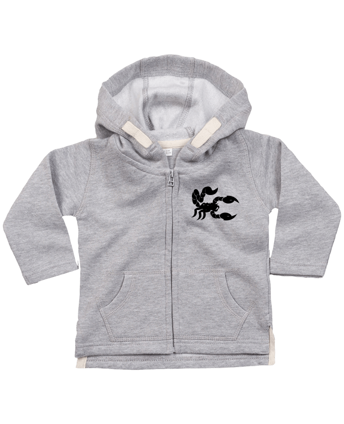 Sweat à capuche bébé zippé Scorpion Noir par Nacey