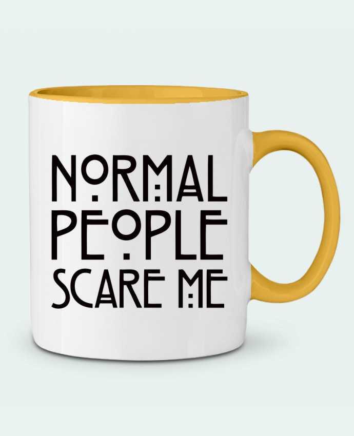 Taza Cerámica Bicolor Normal People Scare Me Freeyourshirt.com