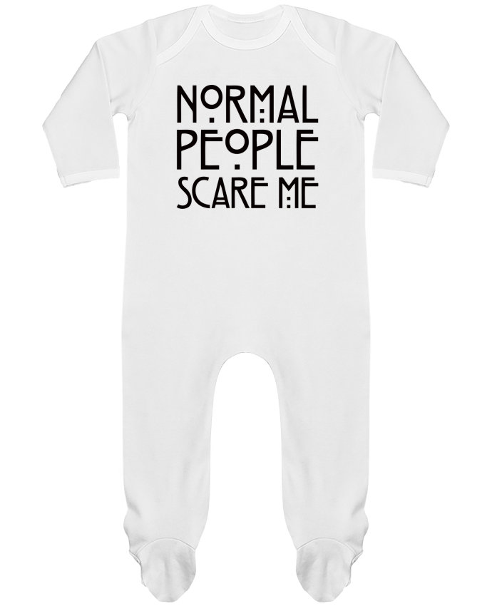 Baby Sleeper long sleeves Contrast Normal People Scare Me by Freeyourshirt.com