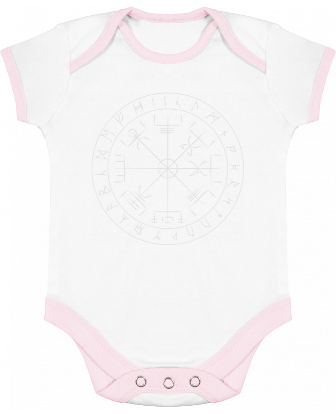 Body bébé manches contrastées Vegvisir symbole viking par KronoArt