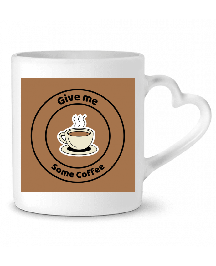 Mug coeur Give me some coffee par Tomreiden