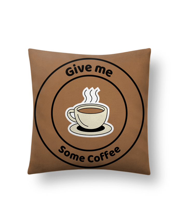 Coussin suédine Give me some coffee par Tomreiden