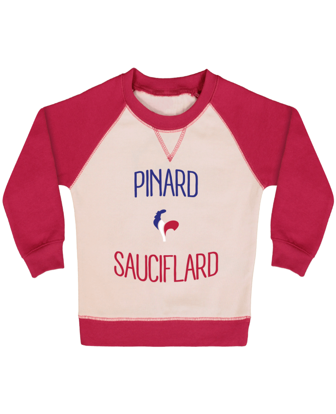 Sweatshirt Baby crew-neck sleeves contrast raglan Pinard Sauciflard by Freeyourshirt.com