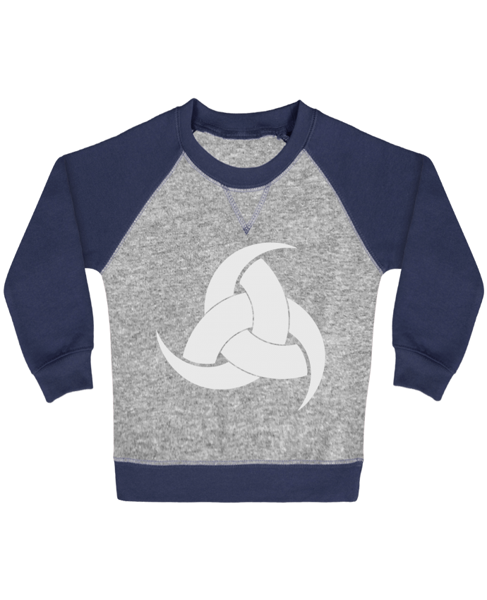 Sweat bébé manches contrastée Corne d'odin symbole viking par KronoArt