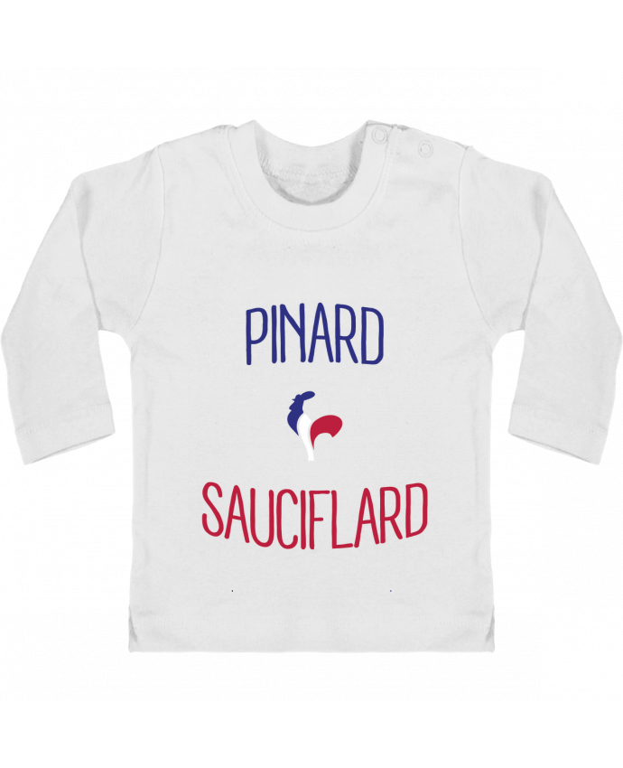 Baby T-shirt with press-studs long sleeve Pinard Sauciflard manches longues du designer Freeyourshirt.com