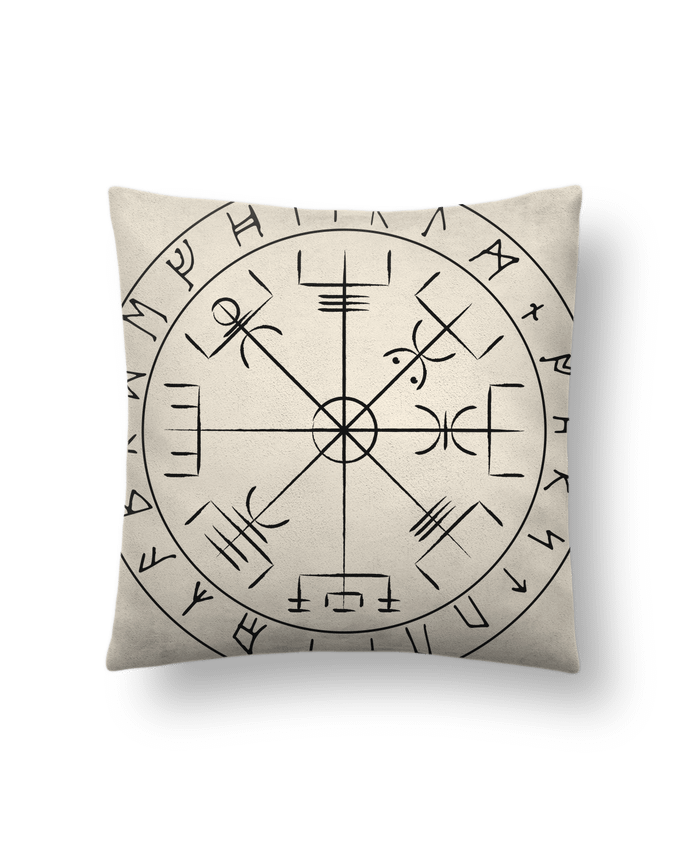 Coussin suédine Vegvisir symbole viking par KronoArt