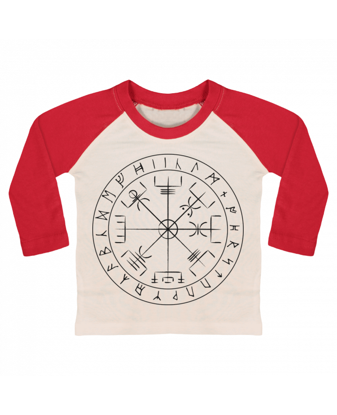 Tee-shirt Bébé Baseball ML Vegvisir symbole viking par KronoArt