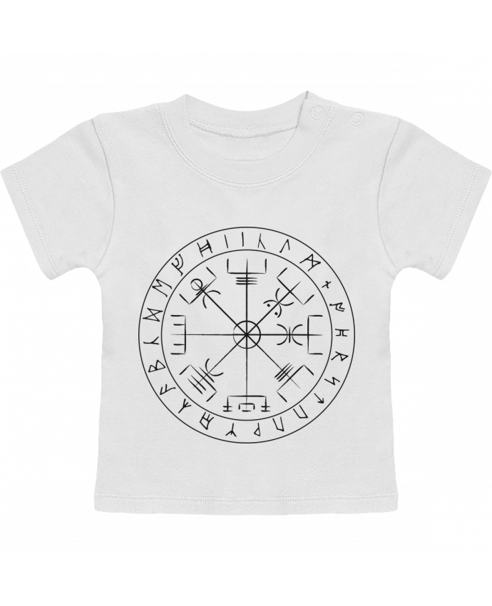 T-shirt bébé Vegvisir symbole viking manches courtes du designer KronoArt