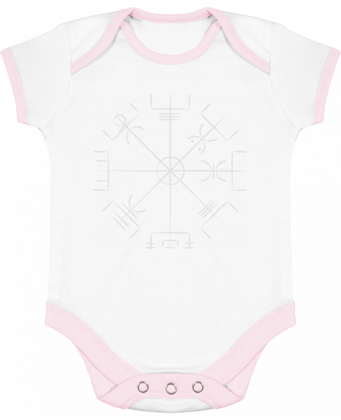 Body bébé manches contrastées Vegvisir symbole viking par KronoArt