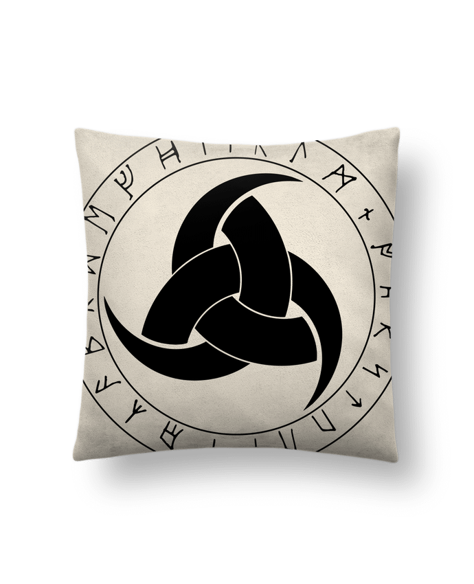 Coussin suédine Corne d'odin symbole viking par KronoArt