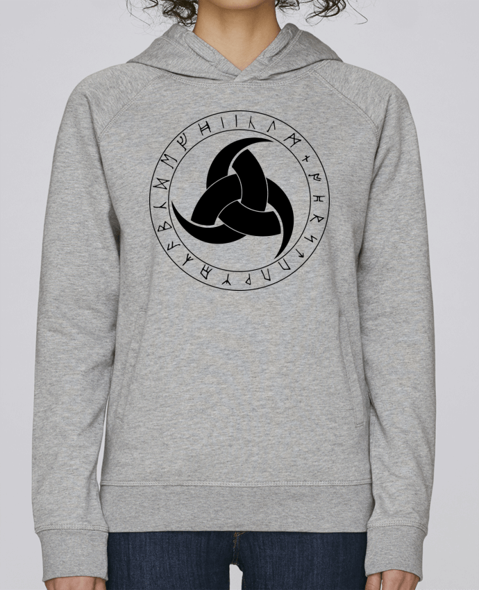 Sweat capuche femme Corne d'odin symbole viking par KronoArt