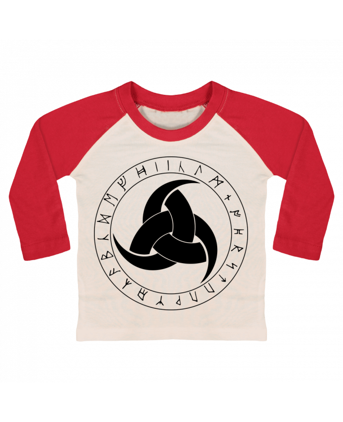 Tee-shirt Bébé Baseball ML Corne d'odin symbole viking par KronoArt