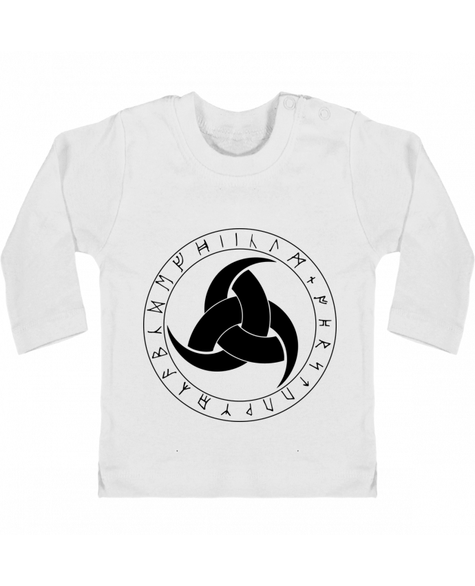 T-shirt bébé Corne d'odin symbole viking manches longues du designer KronoArt