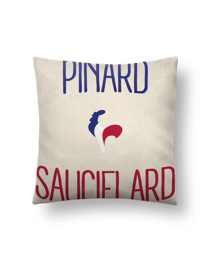 Coussin suédine Pinard Sauciflard par Freeyourshirt.com