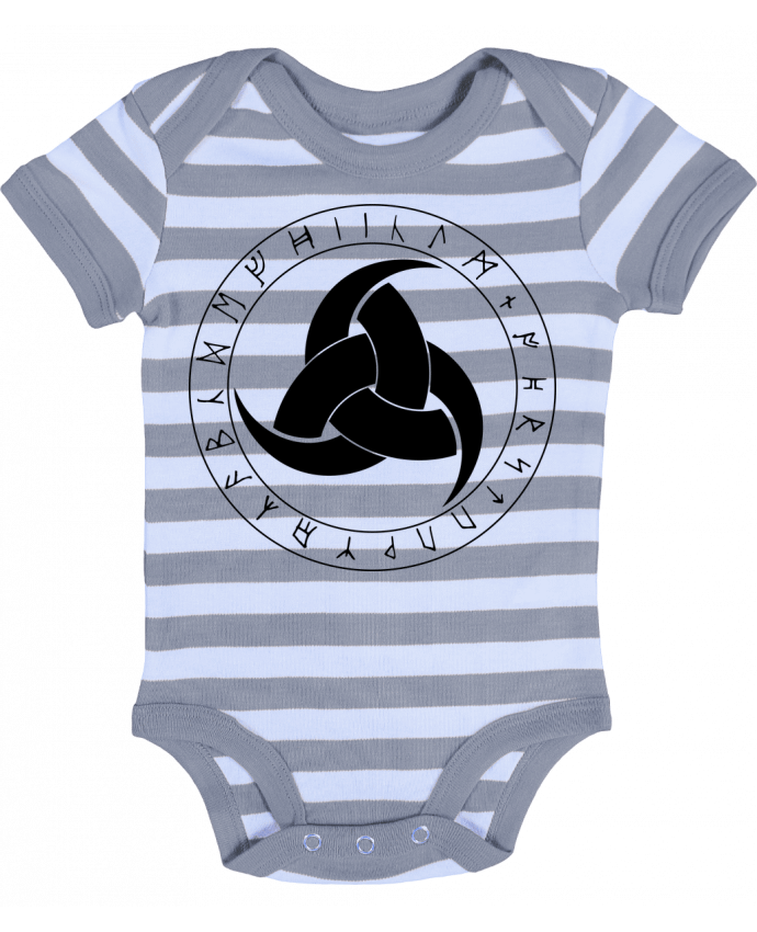 Body Bébé Rayé Corne d'odin symbole viking - KronoArt