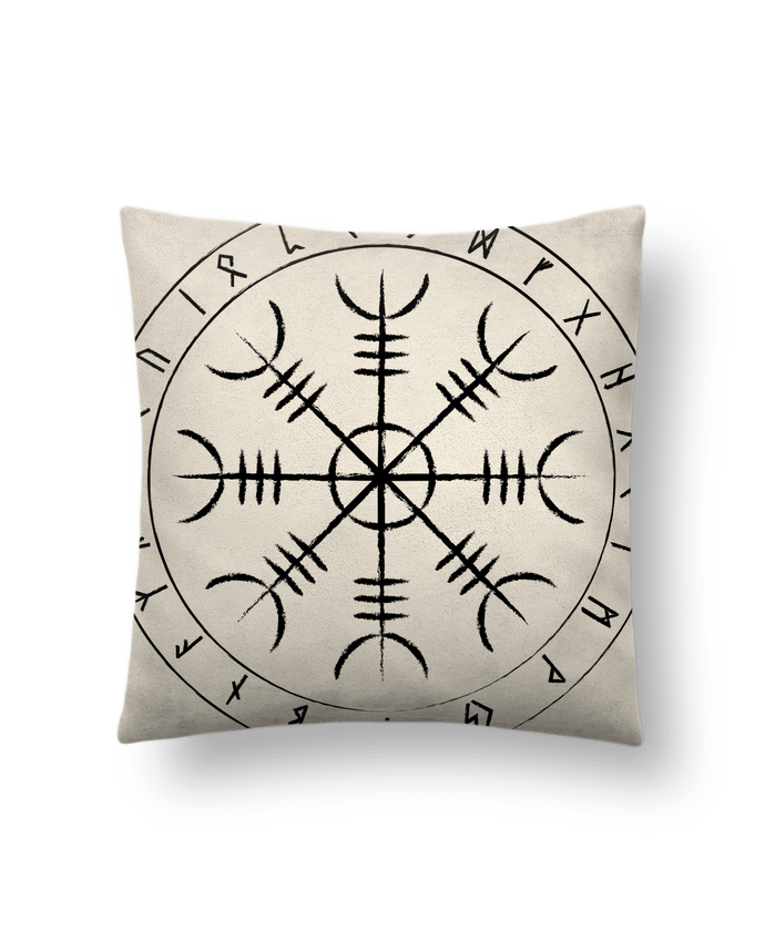 Coussin suédine Heaume de awe symbole viking par KronoArt