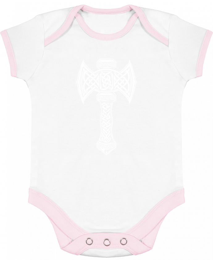 Body bébé manches contrastées Mjöllnir symbole viking par KronoArt