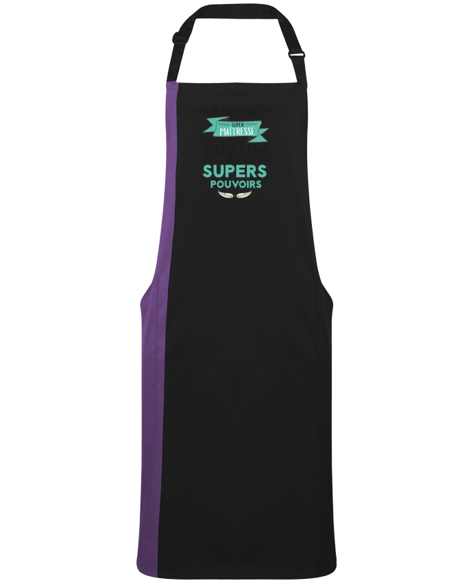 Two-tone long Apron Je suis une super maîtresse ! by  tunetoo