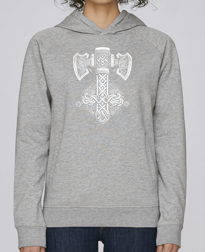 Sweat capuche femme Mjöllnir symbole viking par KronoArt