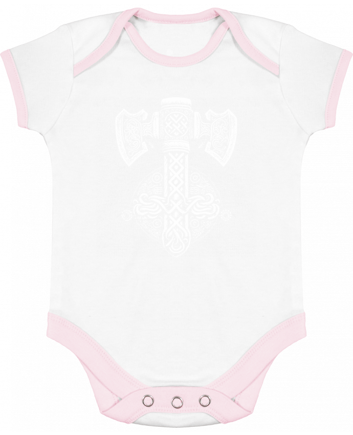 Body bébé manches contrastées Mjöllnir symbole viking par KronoArt